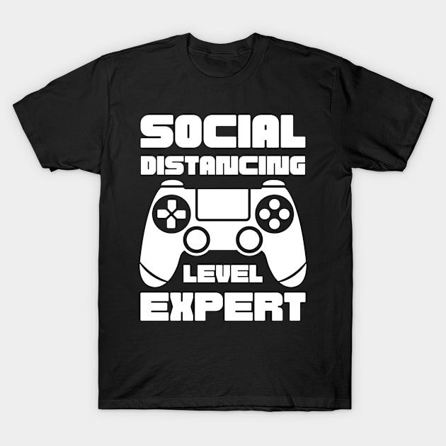 Social Distancing Level Expert Gaming T-Shirt by Schwarzweiss